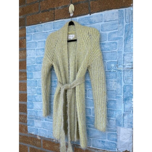 Anthropologie Larkin yellow shimmer cardigan sweater small - Picture 3 of 10